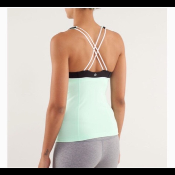 lululemon athletica Tops - Lululemon Mint Green And Black Trim Tank